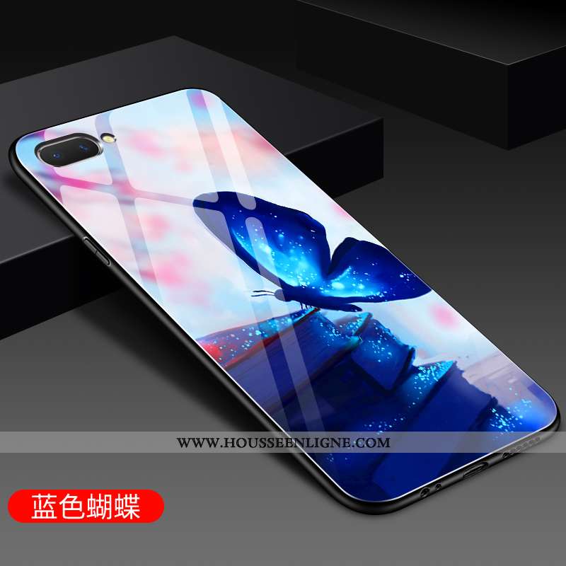 Étui Oppo A5 Protection Verre Silicone Incassable Coque Bleu