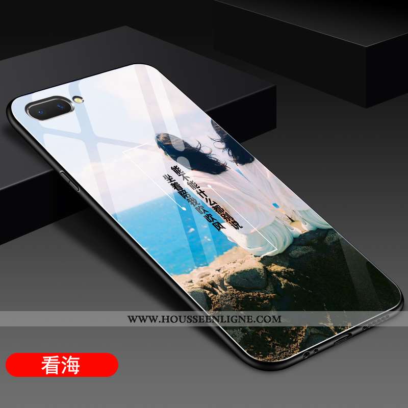 Étui Oppo A5 Protection Verre Silicone Incassable Coque Bleu