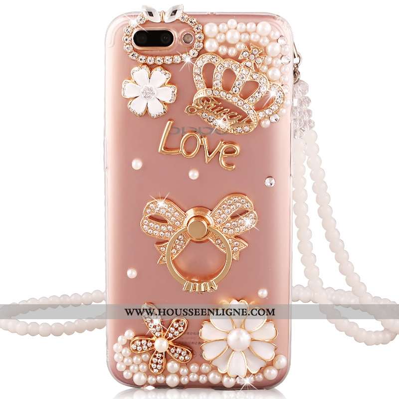 Étui Oppo A5 Strass Ornements Suspendus Créatif Silicone Rose Coque Tout Compris