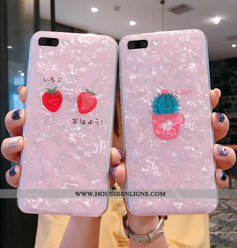 Étui Oppo A5 Tendance Fluide Doux Transparent Téléphone Portable Coque Rose