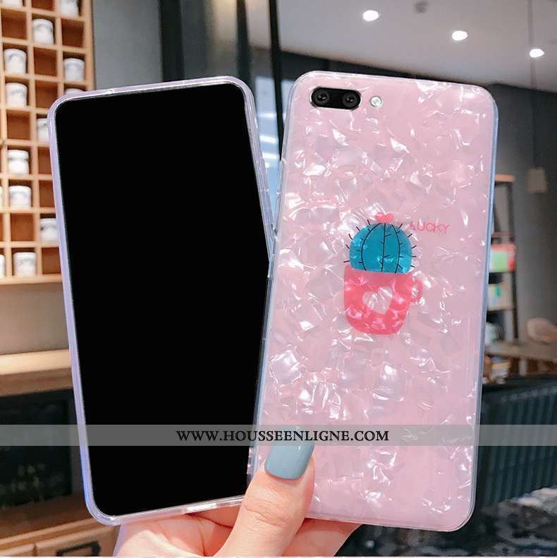Étui Oppo A5 Tendance Fluide Doux Transparent Téléphone Portable Coque Rose