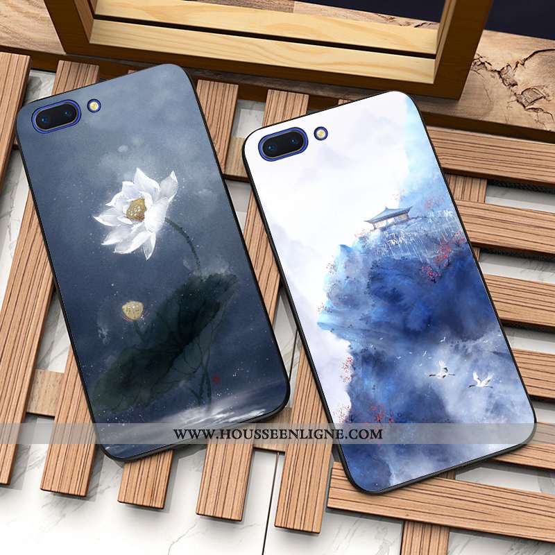 Étui Oppo A5 Tendance Légère Style Chinois Légères Délavé En Daim Téléphone Portable Tout Compris Bl