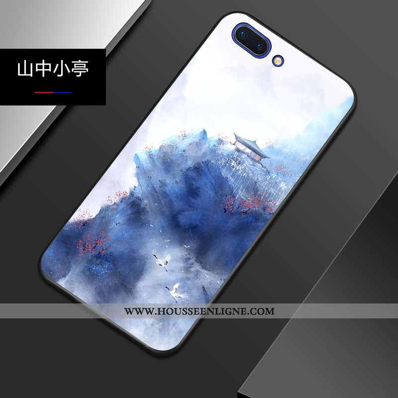 Étui Oppo A5 Tendance Légère Style Chinois Légères Délavé En Daim Téléphone Portable Tout Compris Bl