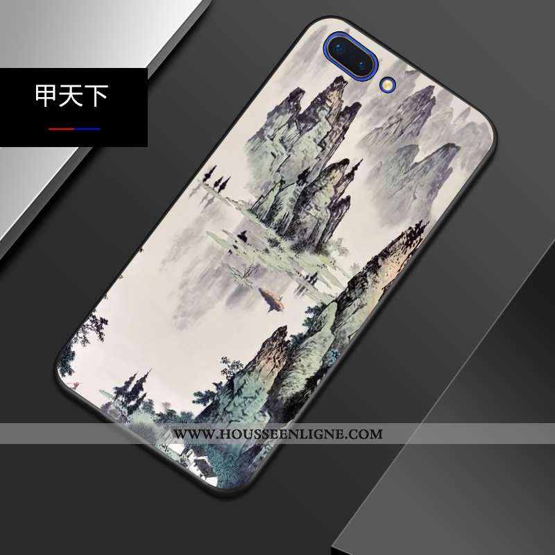 Étui Oppo A5 Tendance Légère Style Chinois Légères Délavé En Daim Téléphone Portable Tout Compris Bl