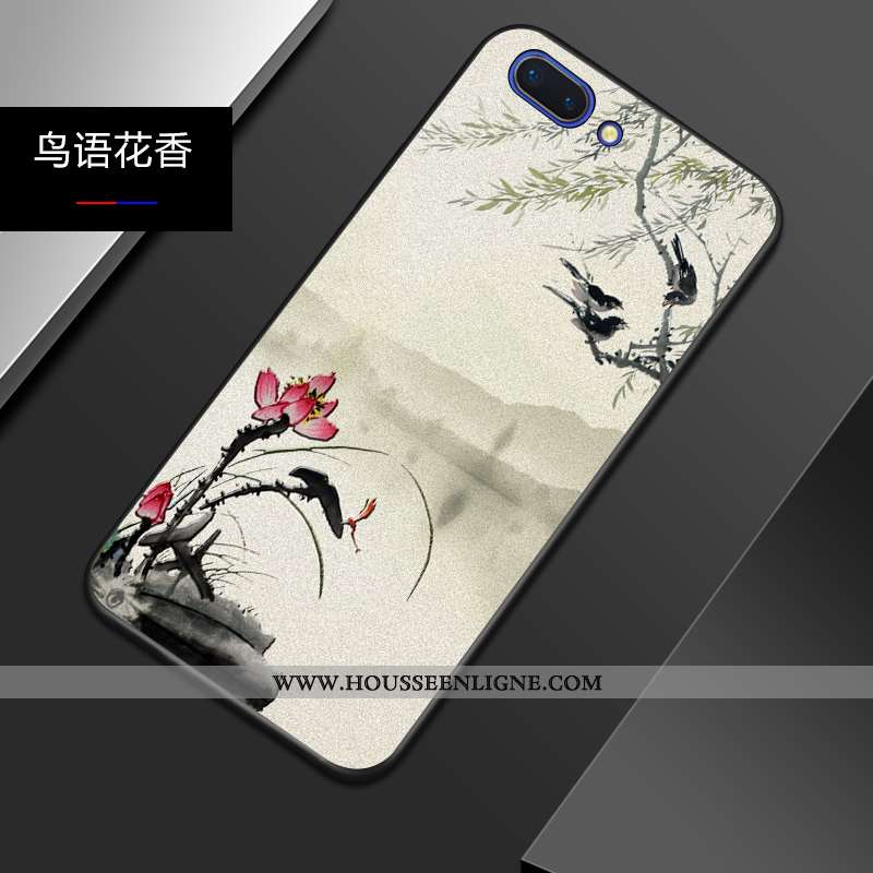 Étui Oppo A5 Tendance Légère Style Chinois Légères Délavé En Daim Téléphone Portable Tout Compris Bl