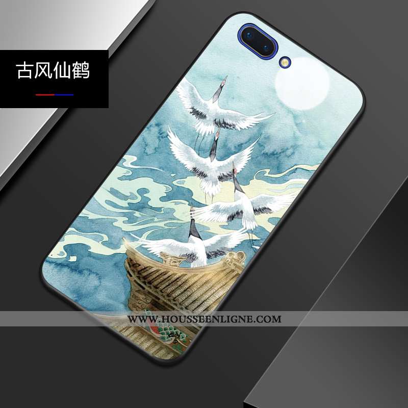 Étui Oppo A5 Tendance Légère Style Chinois Légères Délavé En Daim Téléphone Portable Tout Compris Bl