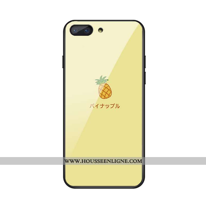 Étui Oppo A5 Verre Dessin Animé Coque Bovins Vert Net Rouge Jaune