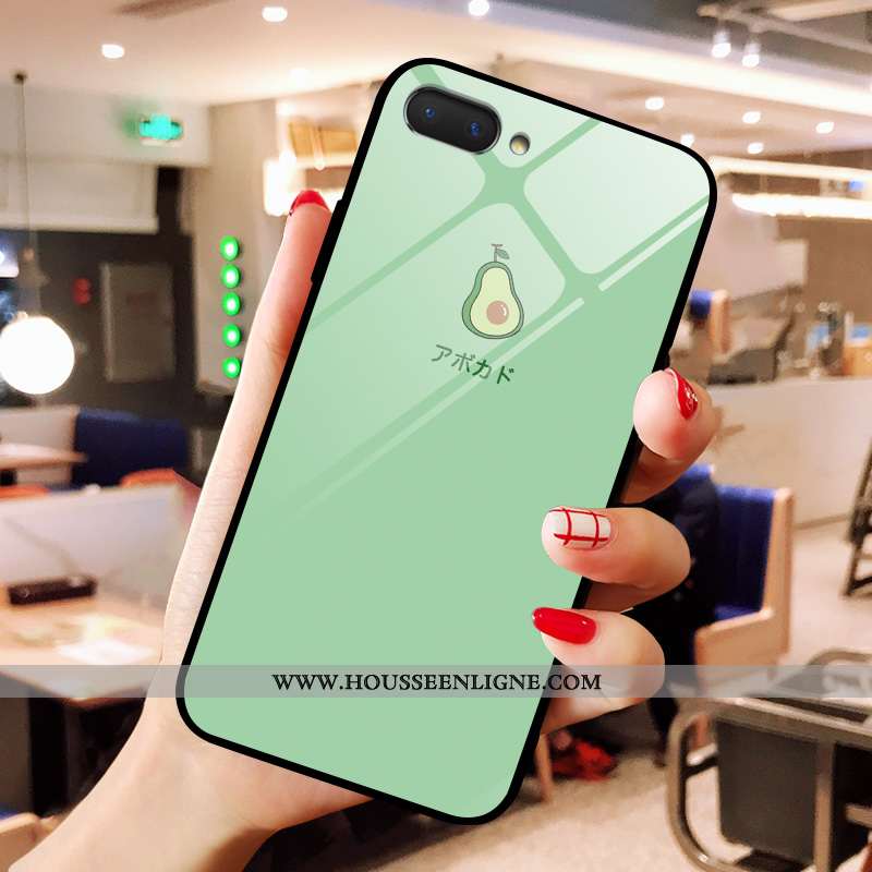 Étui Oppo A5 Verre Dessin Animé Coque Bovins Vert Net Rouge Jaune