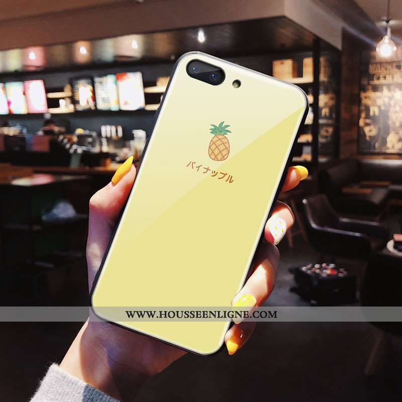 Étui Oppo A5 Verre Dessin Animé Coque Bovins Vert Net Rouge Jaune