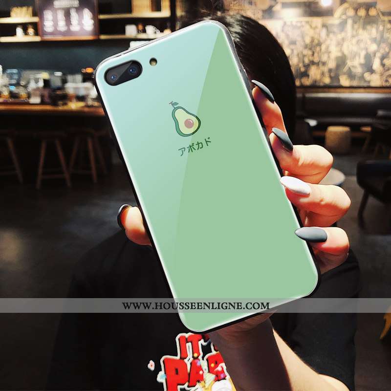 Étui Oppo A5 Verre Dessin Animé Coque Bovins Vert Net Rouge Jaune