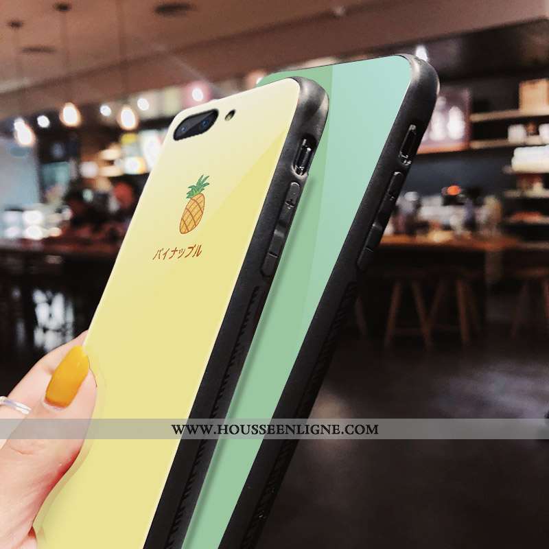 Étui Oppo A5 Verre Dessin Animé Coque Bovins Vert Net Rouge Jaune