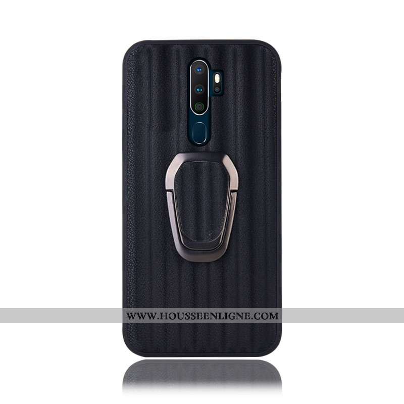 Étui Oppo A9 2020 Cuir Véritable Protection Coque Support Couvercle Arrière Dégradé Violet
