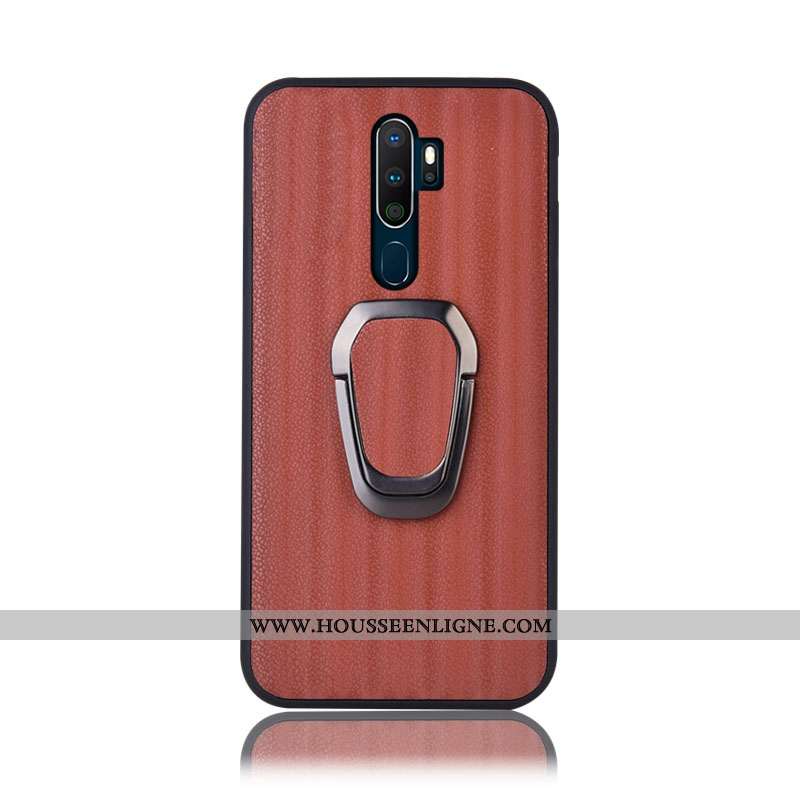 Étui Oppo A9 2020 Cuir Véritable Protection Coque Support Couvercle Arrière Dégradé Violet