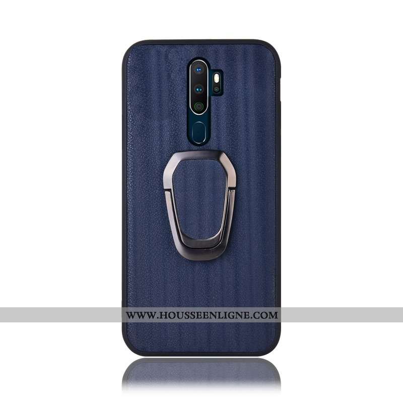 Étui Oppo A9 2020 Cuir Véritable Protection Coque Support Couvercle Arrière Dégradé Violet
