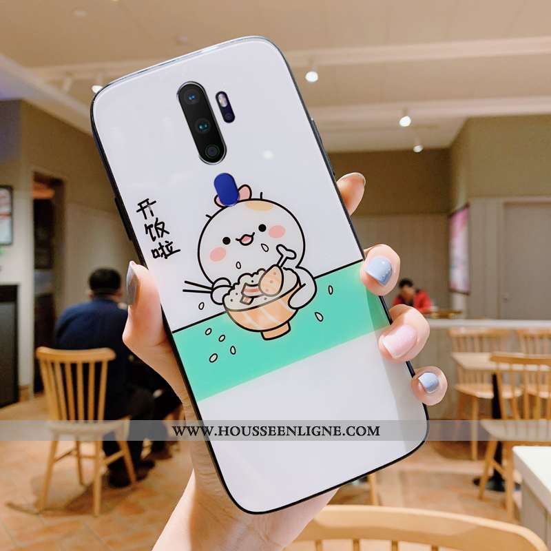 Étui Oppo A9 2020 Personnalité Dessin Animé Verre Europe Tendance Maquillage Verte