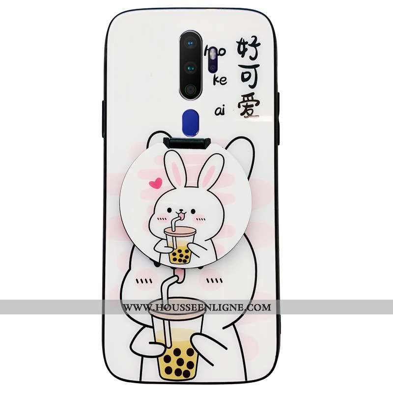 Étui Oppo A9 2020 Personnalité Dessin Animé Verre Europe Tendance Maquillage Verte