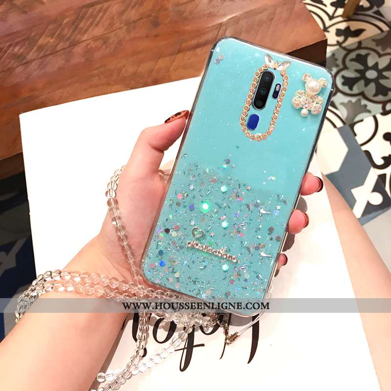 Étui Oppo A9 2020 Personnalité Fluide Doux Téléphone Portable Incassable Europe Vert Coque Verte