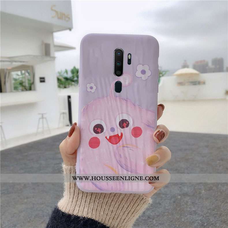 Étui Oppo A9 2020 Silicone Dessin Animé Incassable Anneau Plissé Frais Tendance Verte