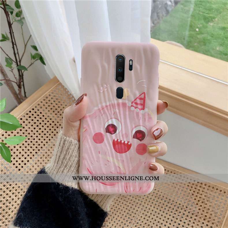 Étui Oppo A9 2020 Silicone Dessin Animé Incassable Anneau Plissé Frais Tendance Verte