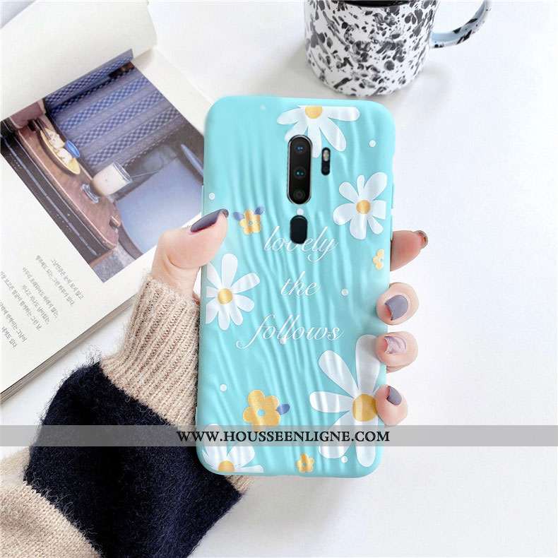 Étui Oppo A9 2020 Silicone Dessin Animé Incassable Anneau Plissé Frais Tendance Verte
