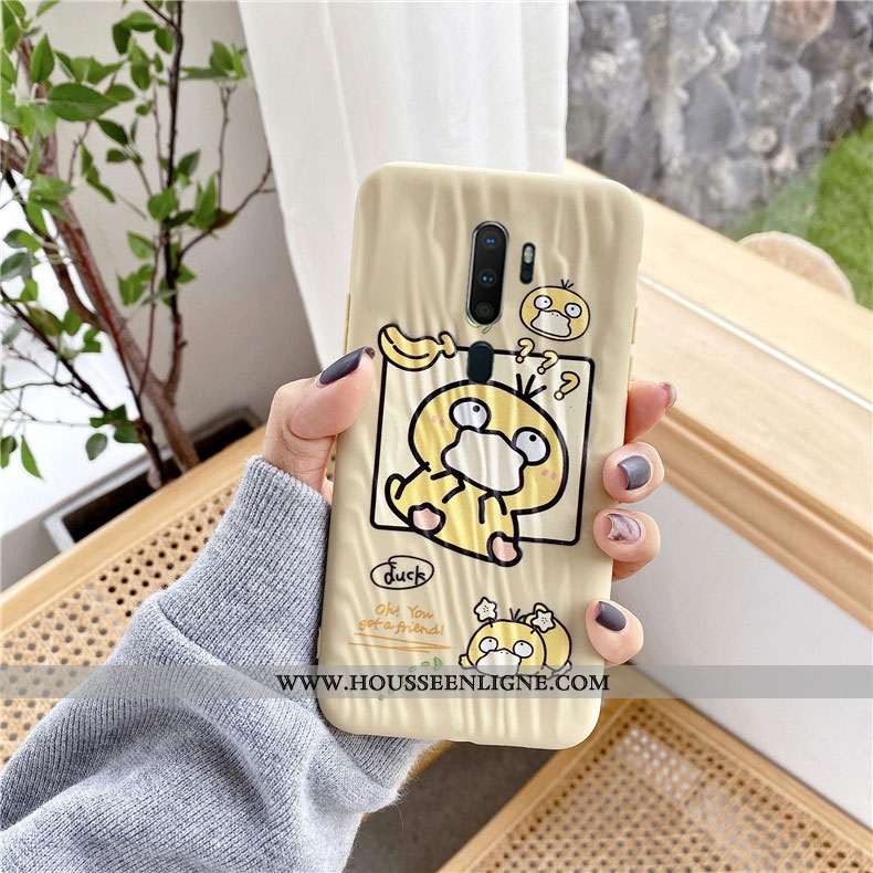 Étui Oppo A9 2020 Silicone Dessin Animé Incassable Anneau Plissé Frais Tendance Verte