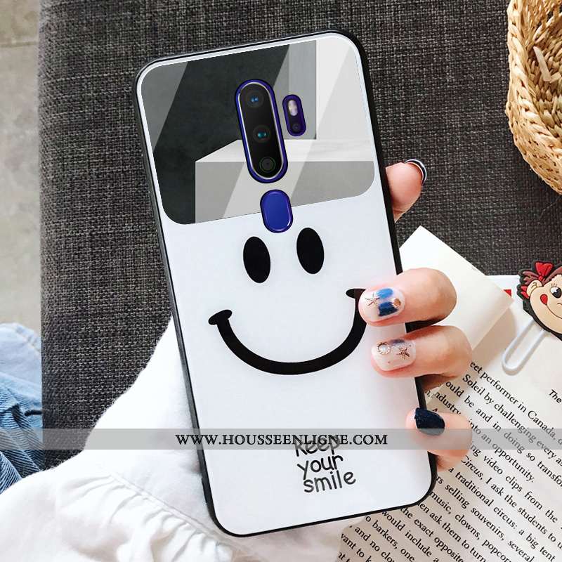 Étui Oppo A9 2020 Verre Dessin Animé Fluide Doux Étudiant Téléphone Portable Difficile Jaune