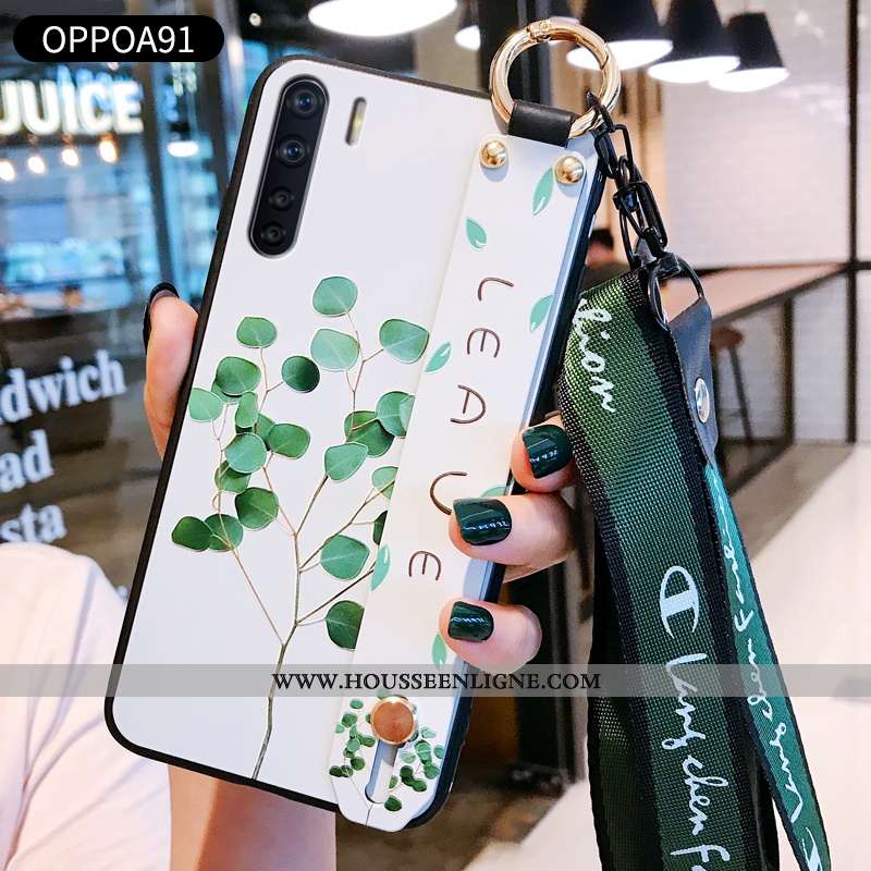 Étui Oppo A91 Créatif Fluide Doux Téléphone Portable Incassable Bleu Silicone Amoureux