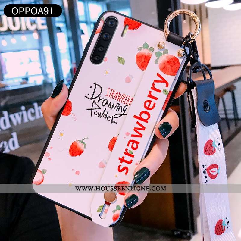 Étui Oppo A91 Créatif Fluide Doux Téléphone Portable Incassable Bleu Silicone Amoureux