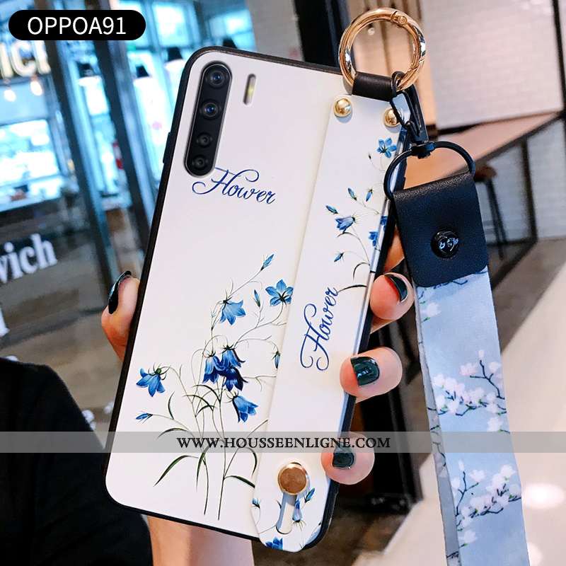 Étui Oppo A91 Créatif Fluide Doux Téléphone Portable Incassable Bleu Silicone Amoureux