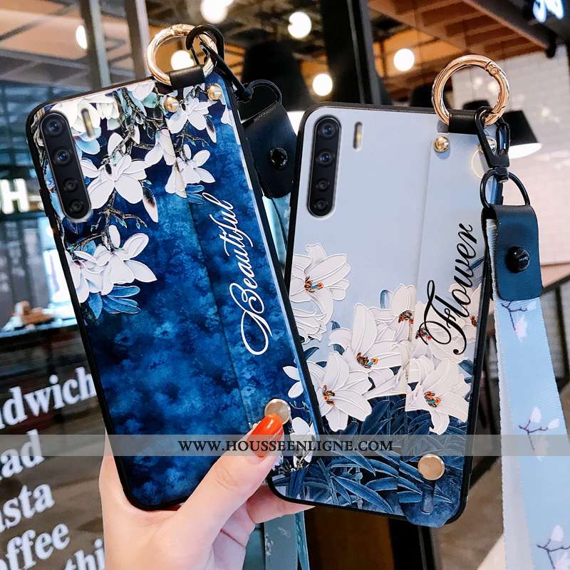 Étui Oppo A91 Créatif Fluide Doux Téléphone Portable Incassable Bleu Silicone Amoureux