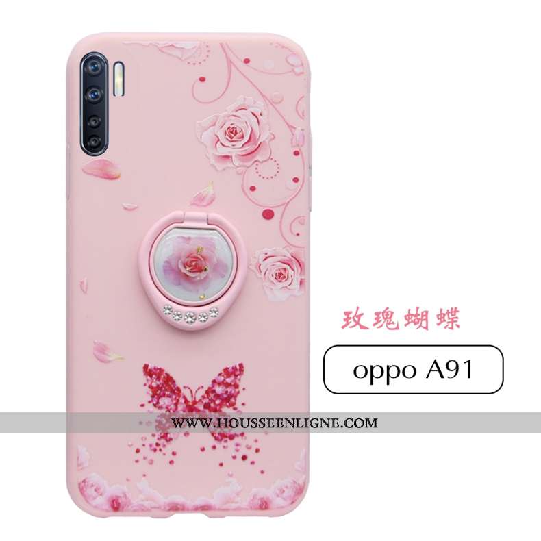 Étui Oppo A91 Créatif Tendance Incassable Téléphone Portable Coque Protection Rose