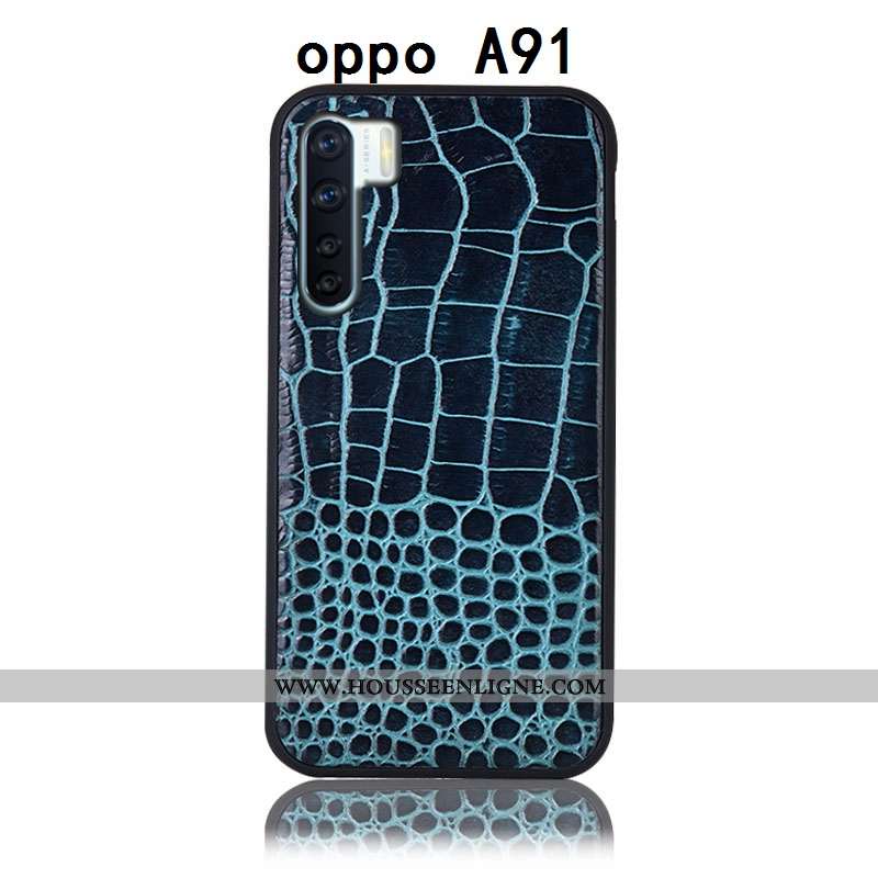 Étui Oppo A91 Cuir Véritable Protection Marron Tout Compris Téléphone Portable Incassable
