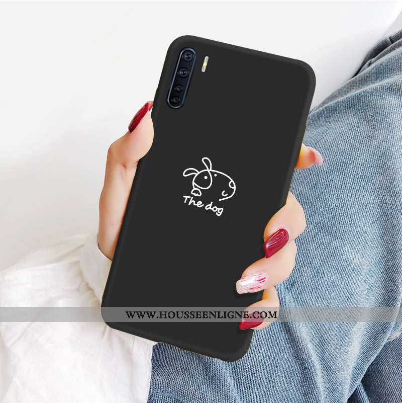 Étui Oppo A91 Fluide Doux Silicone Amoureux Petit Personnalité Net Rouge Noir
