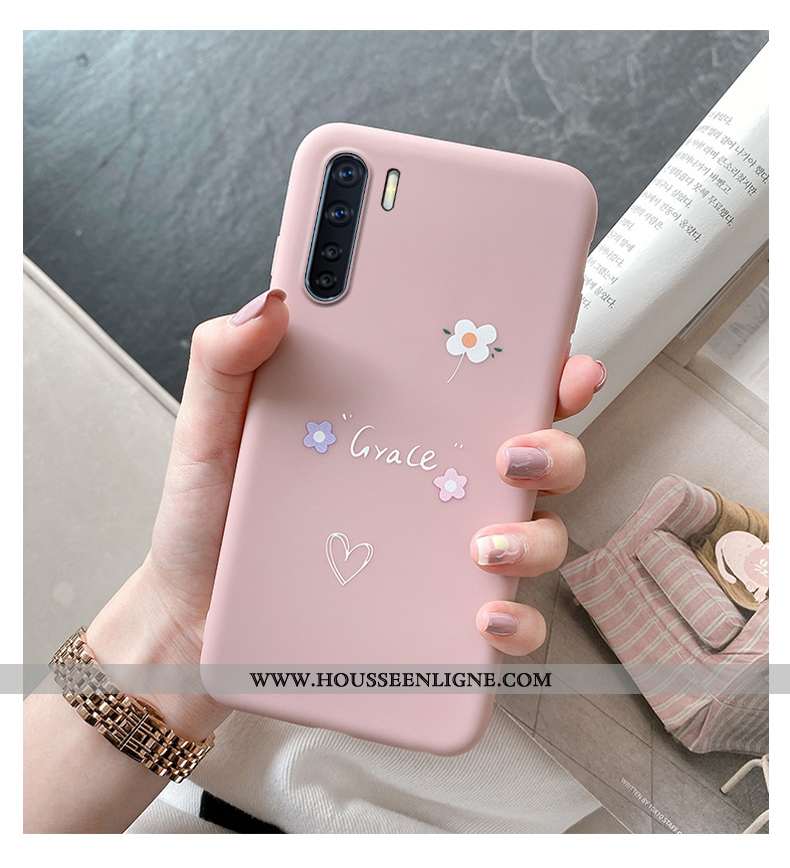 Étui Oppo A91 Légère Fluide Doux Vert Téléphone Portable Net Rouge Simple Verte