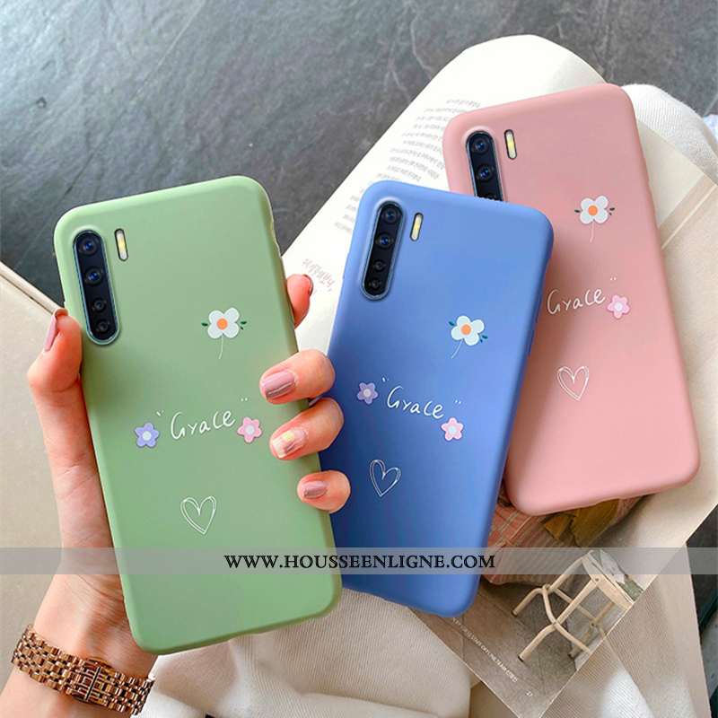 Étui Oppo A91 Légère Fluide Doux Vert Téléphone Portable Net Rouge Simple Verte