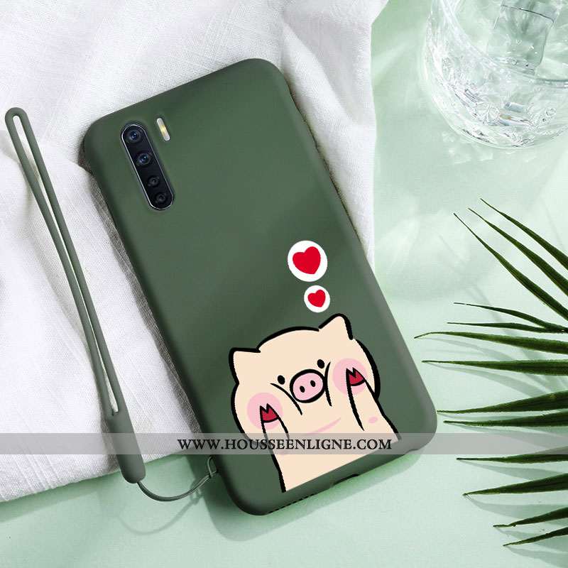 Étui Oppo A91 Personnalité Créatif Net Rouge Légère Dessin Animé Incassable Tout Compris Verte