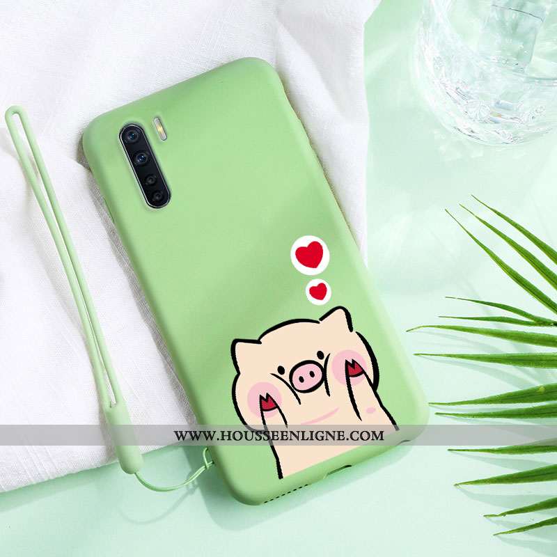 Étui Oppo A91 Personnalité Créatif Net Rouge Légère Dessin Animé Incassable Tout Compris Verte
