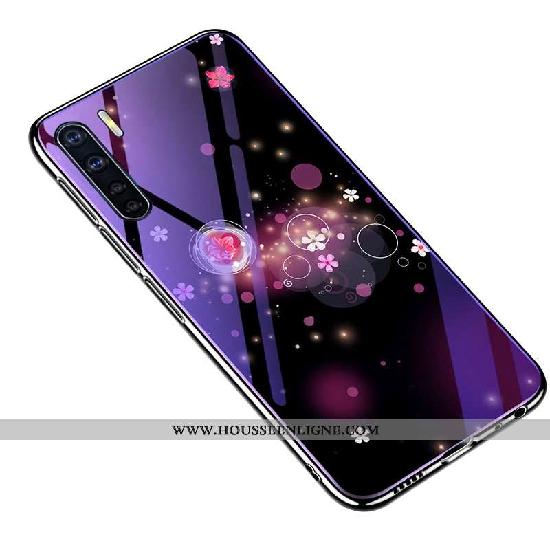 Étui Oppo A91 Personnalité Créatif Protection Tempérer Membrane Violet Coque