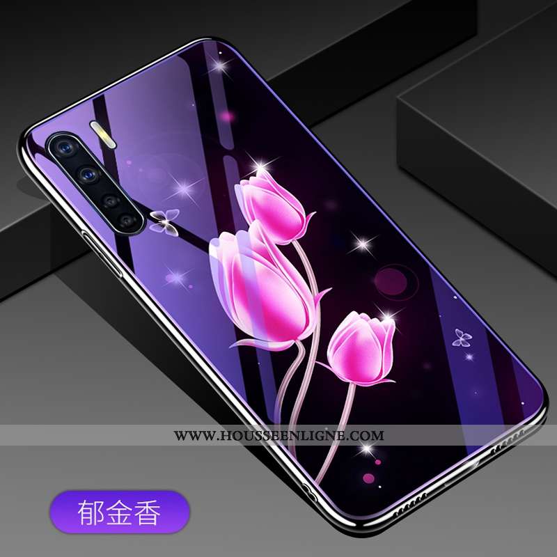 Étui Oppo A91 Personnalité Créatif Protection Tempérer Membrane Violet Coque