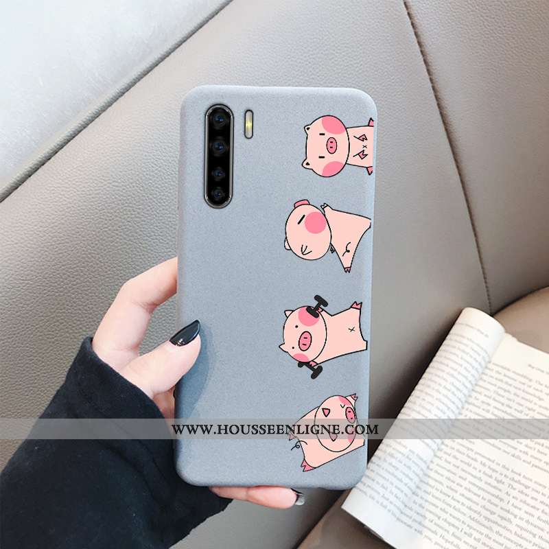 Étui Oppo A91 Protection Délavé En Daim Membrane Incassable Fluide Doux Tendance Gris