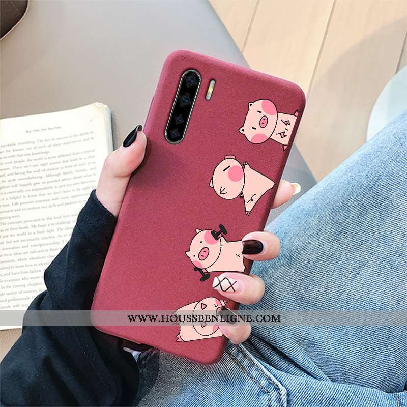 Étui Oppo A91 Protection Délavé En Daim Membrane Incassable Fluide Doux Tendance Gris
