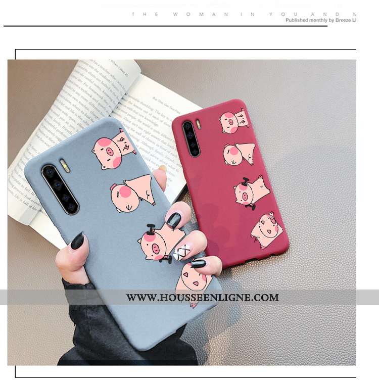 Étui Oppo A91 Protection Délavé En Daim Membrane Incassable Fluide Doux Tendance Gris