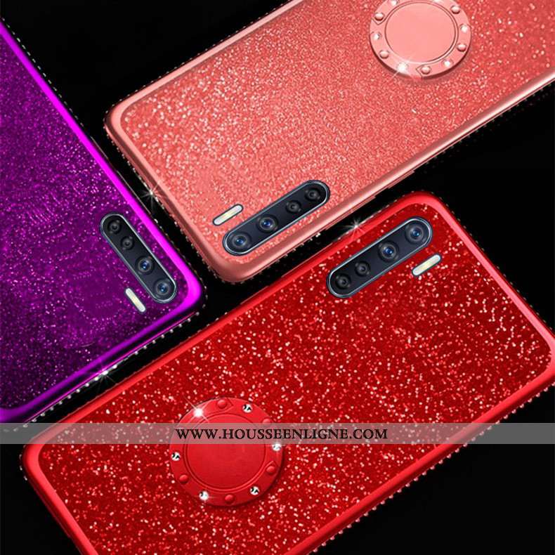 Étui Oppo A91 Transparent Personnalité Téléphone Portable Net Rouge Protection Rouge Tout Compris