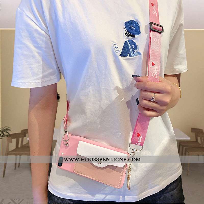 Étui Oppo Ax5 Créatif Portefeuille Ornements Suspendus Coque Tendance Rose Fluide Doux