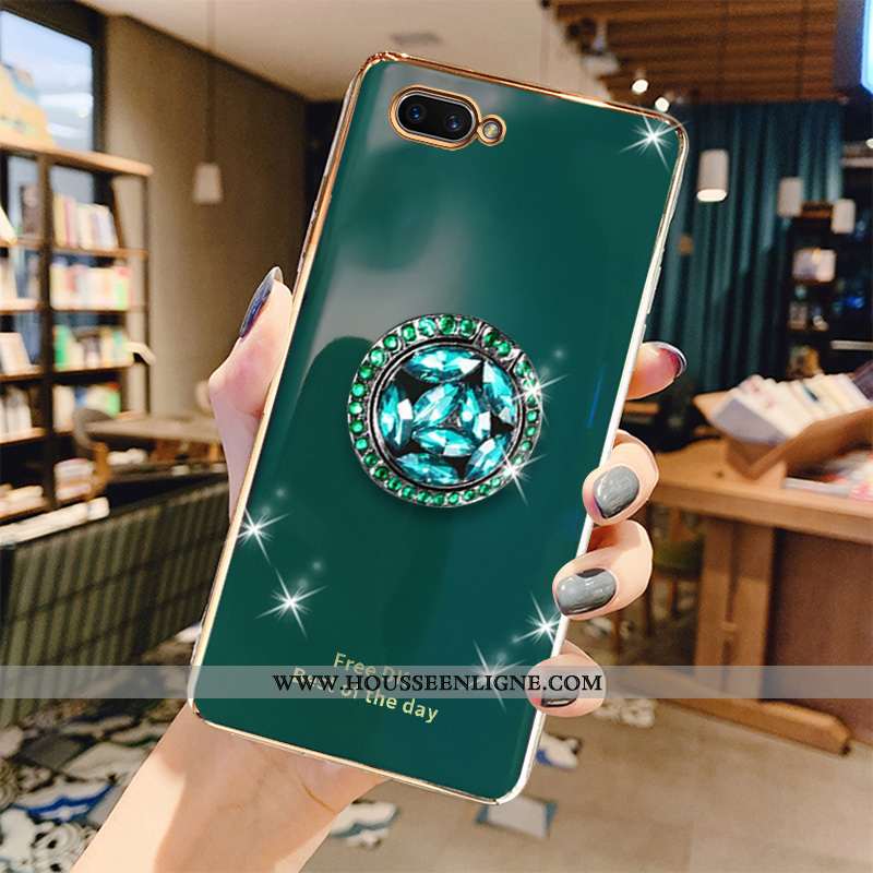 Étui Oppo Ax5 Dessin Animé Tendance Silicone Luxe Téléphone Portable Placage Tout Compris Verte
