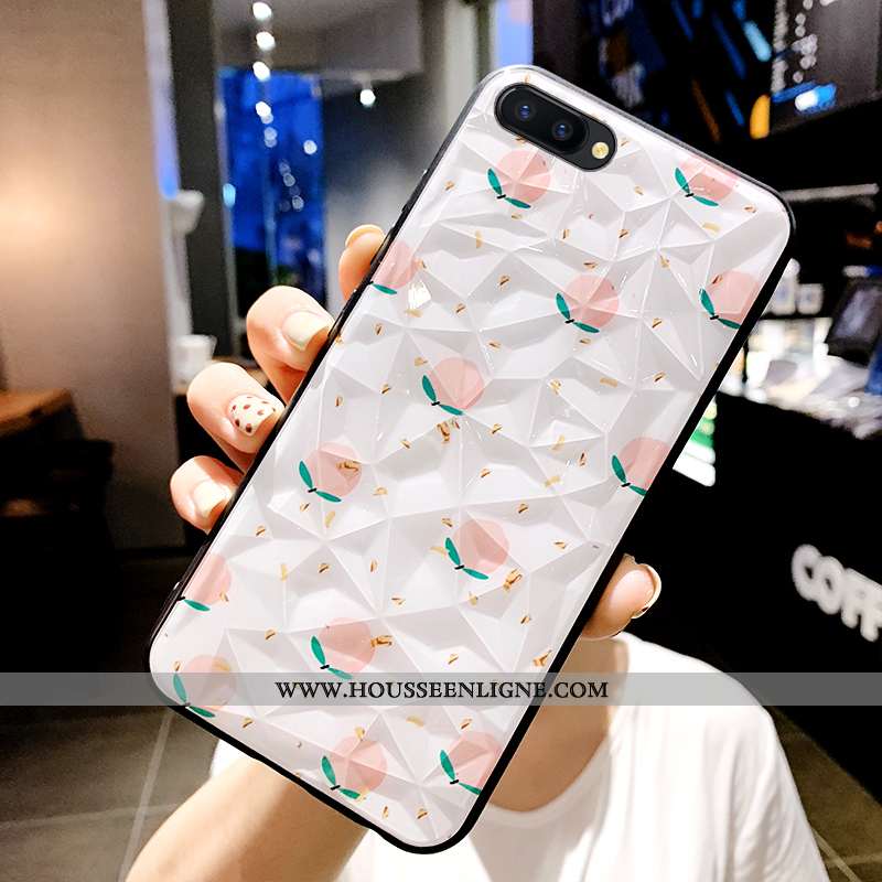 Étui Oppo Ax5 Fluide Doux Mode Protection Coque Incassable Tendance Modèle Fleurie Blanche