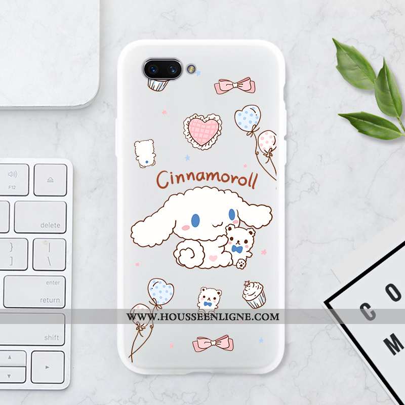 Étui Oppo Ax5 Protection Transparent Blanc Délavé En Daim Silicone Dessin Animé Blanche