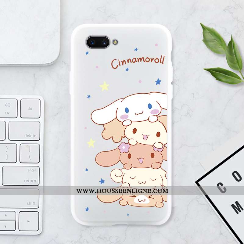 Étui Oppo Ax5 Protection Transparent Blanc Délavé En Daim Silicone Dessin Animé Blanche