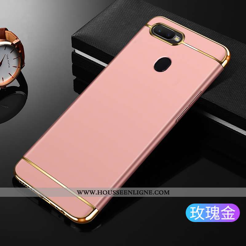 Étui Oppo Ax7 Délavé En Daim Coque Net Rouge Incassable Rose Téléphone Portable