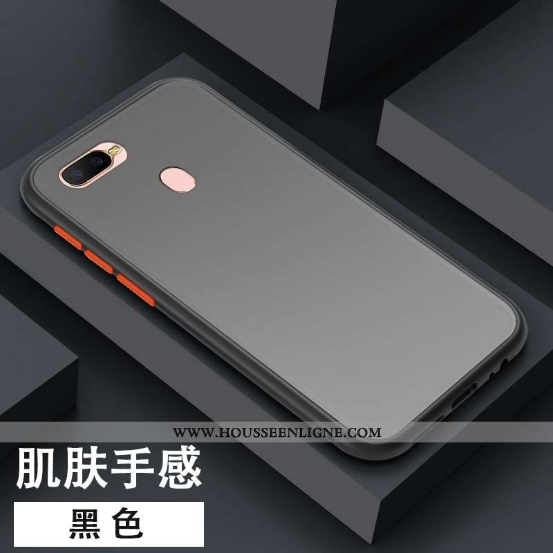 Étui Oppo Ax7 Délavé En Daim Tendance Tout Compris Noir Coque Simple Fluide Doux